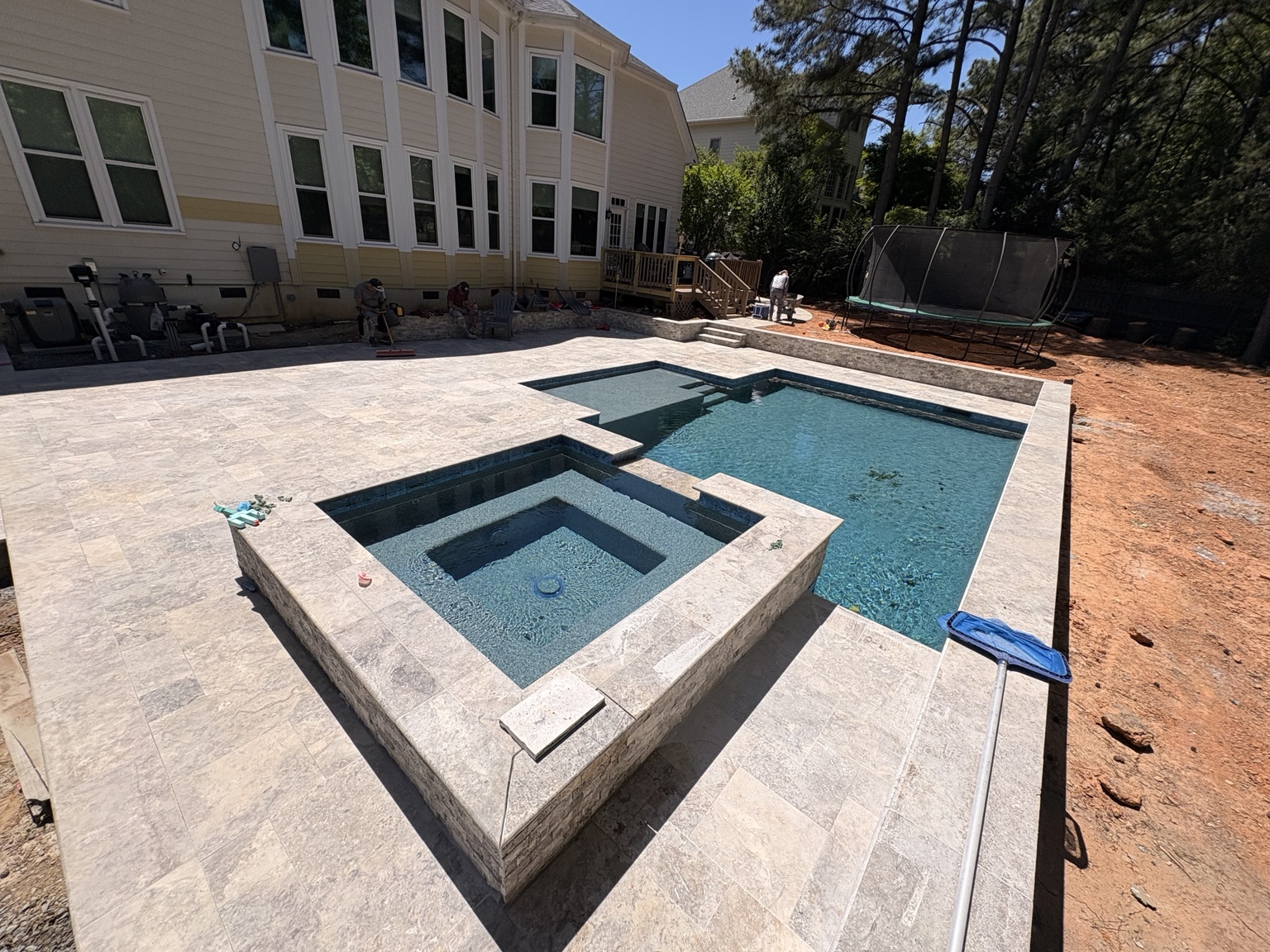 Elegant outdoor living space with natural finishes